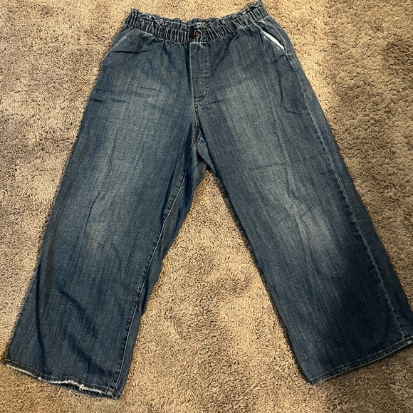 Wide Leg Elastic Jeans - Picture 2 of 2